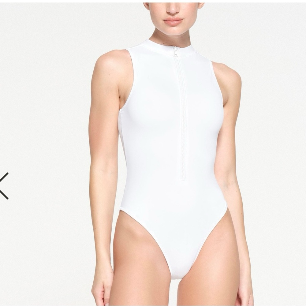 Skims Zip Front Sleeveless One Piece Swim